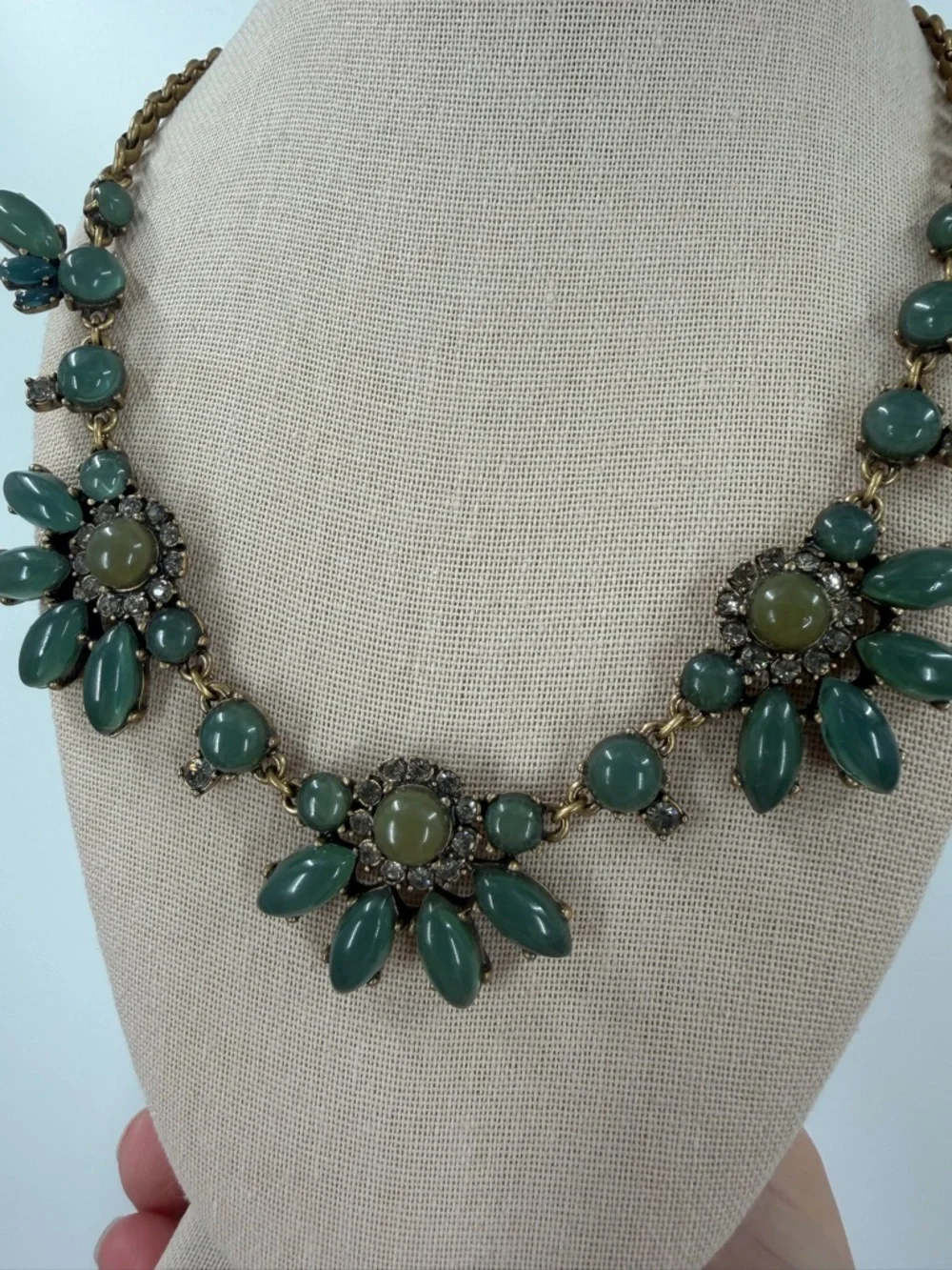 J. Crew Green Statement Necklace